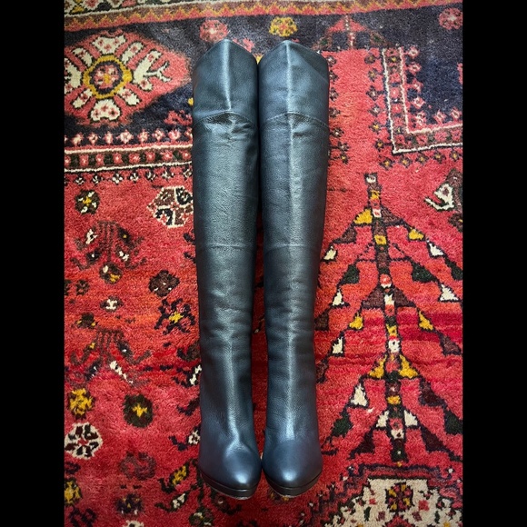 Jimmy Choo Over the Knee Leather Upper Boots for Women for  Jimmy Choo - Gypsy Over The Knee Boots - 38 - Black - Near Perfect Condi…
